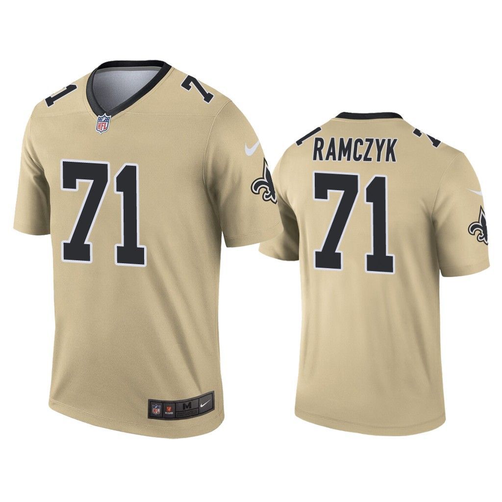 Men New Orleans Saints #71 Ryan Ramczyk Nike Gold Inverted Legend NFL Jersey